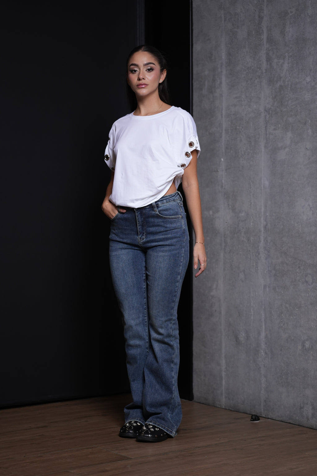 Blusa Ojillos Metalicos