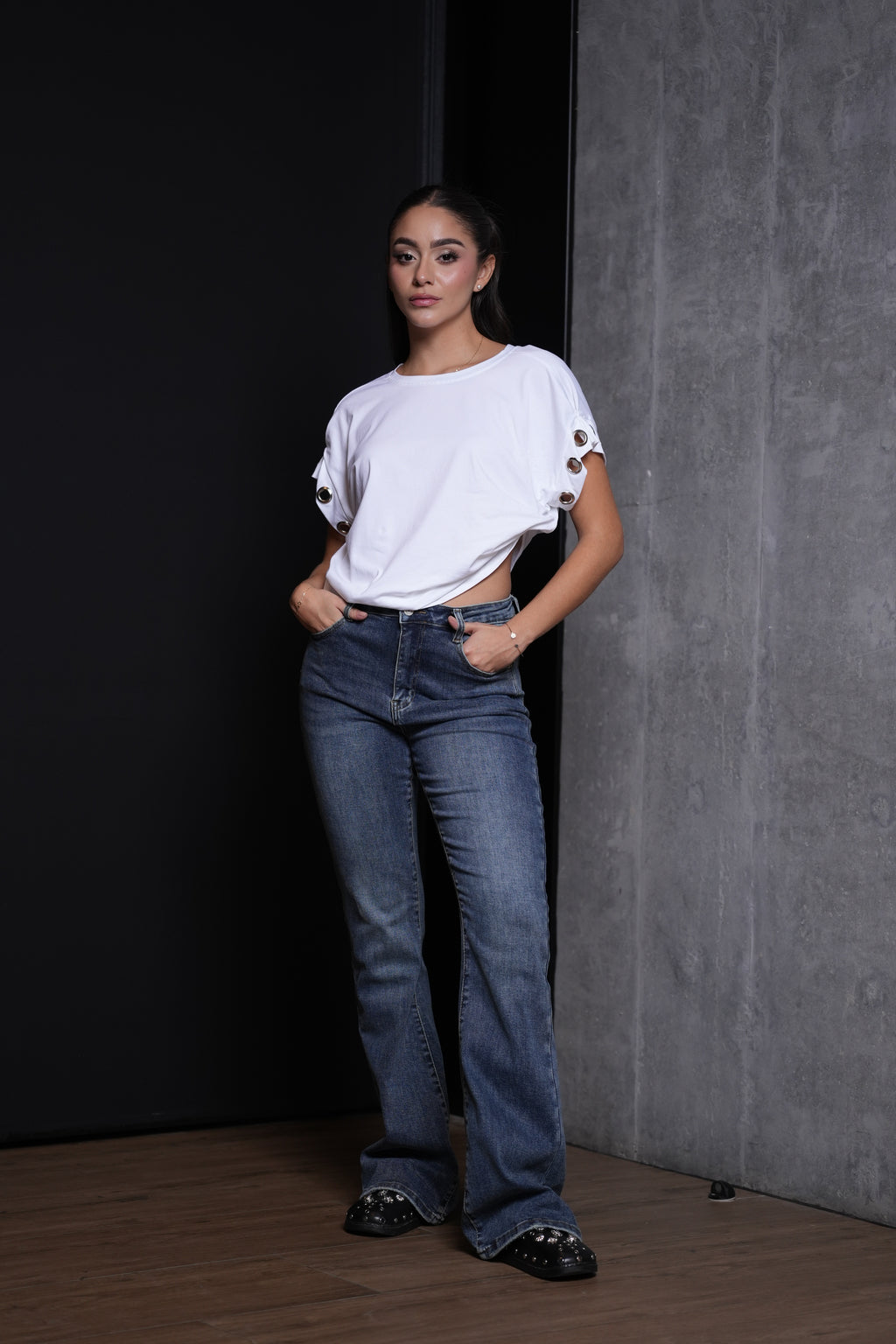 Blusa Ojillos Metalicos