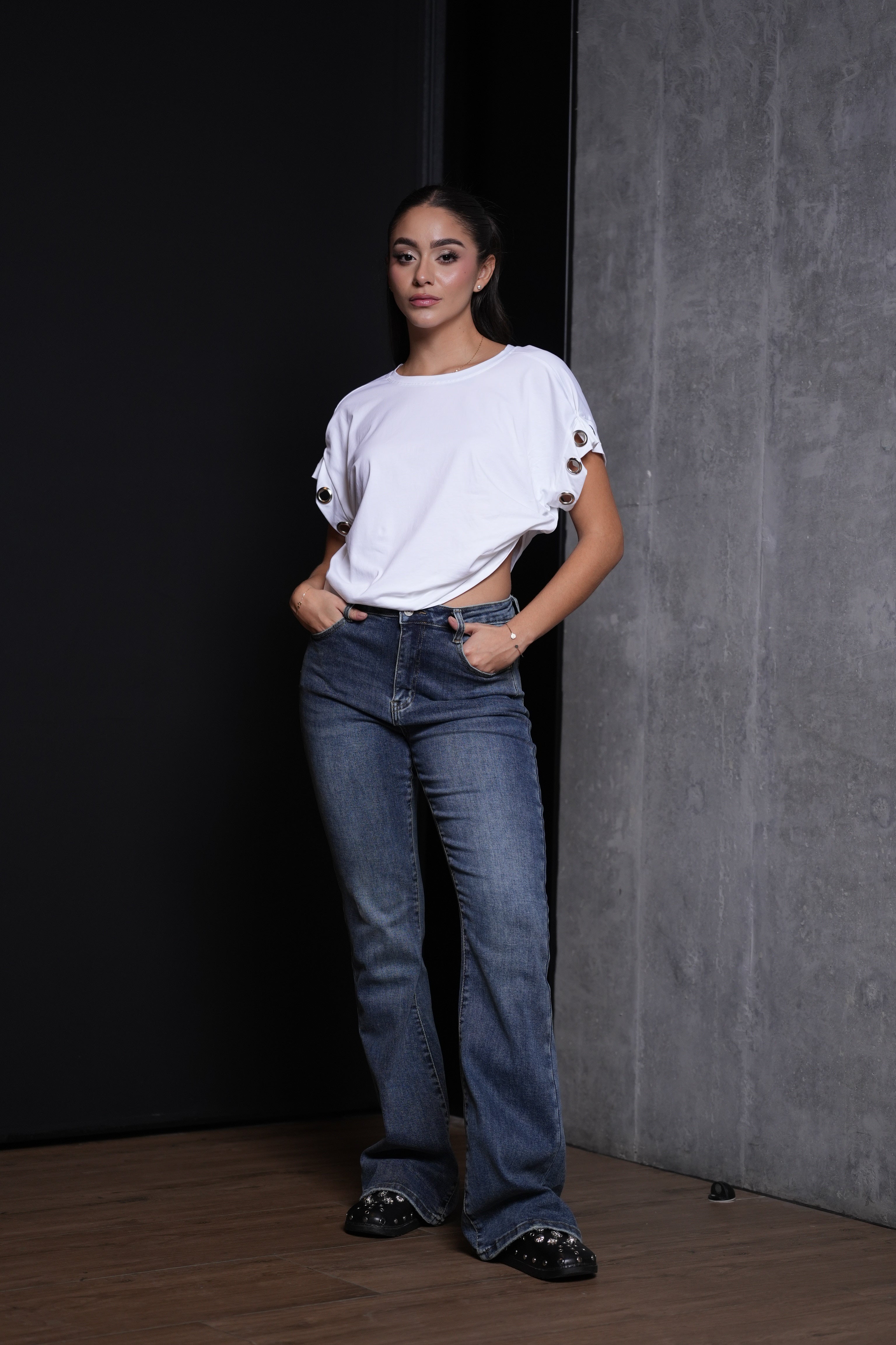 Blusa Ojillos Metalicos