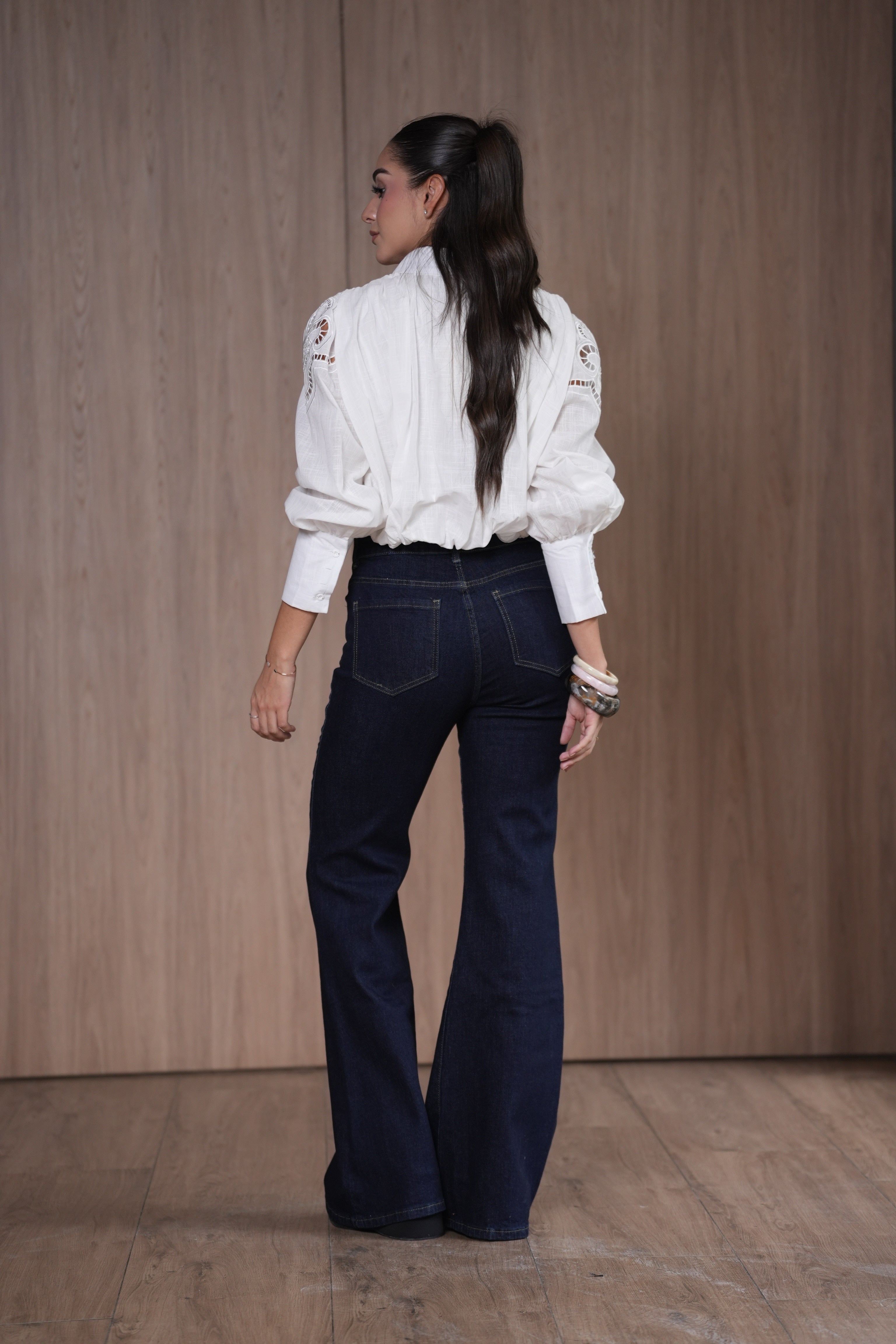 Camisa Detalles Encaje Blanco