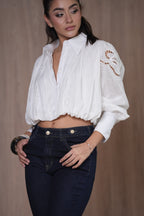 Camisa Detalles Encaje Blanco