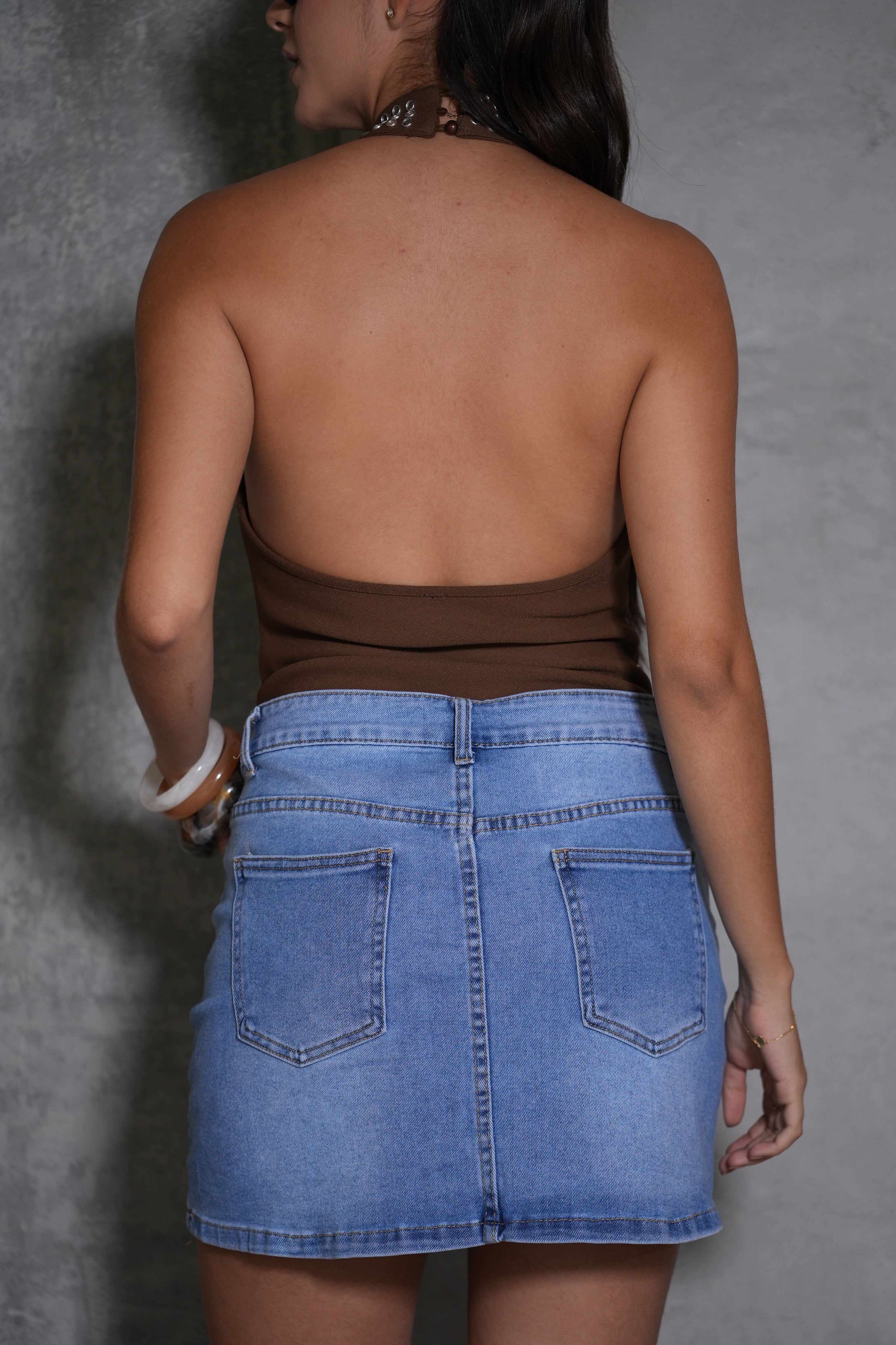 Falda corta en denim