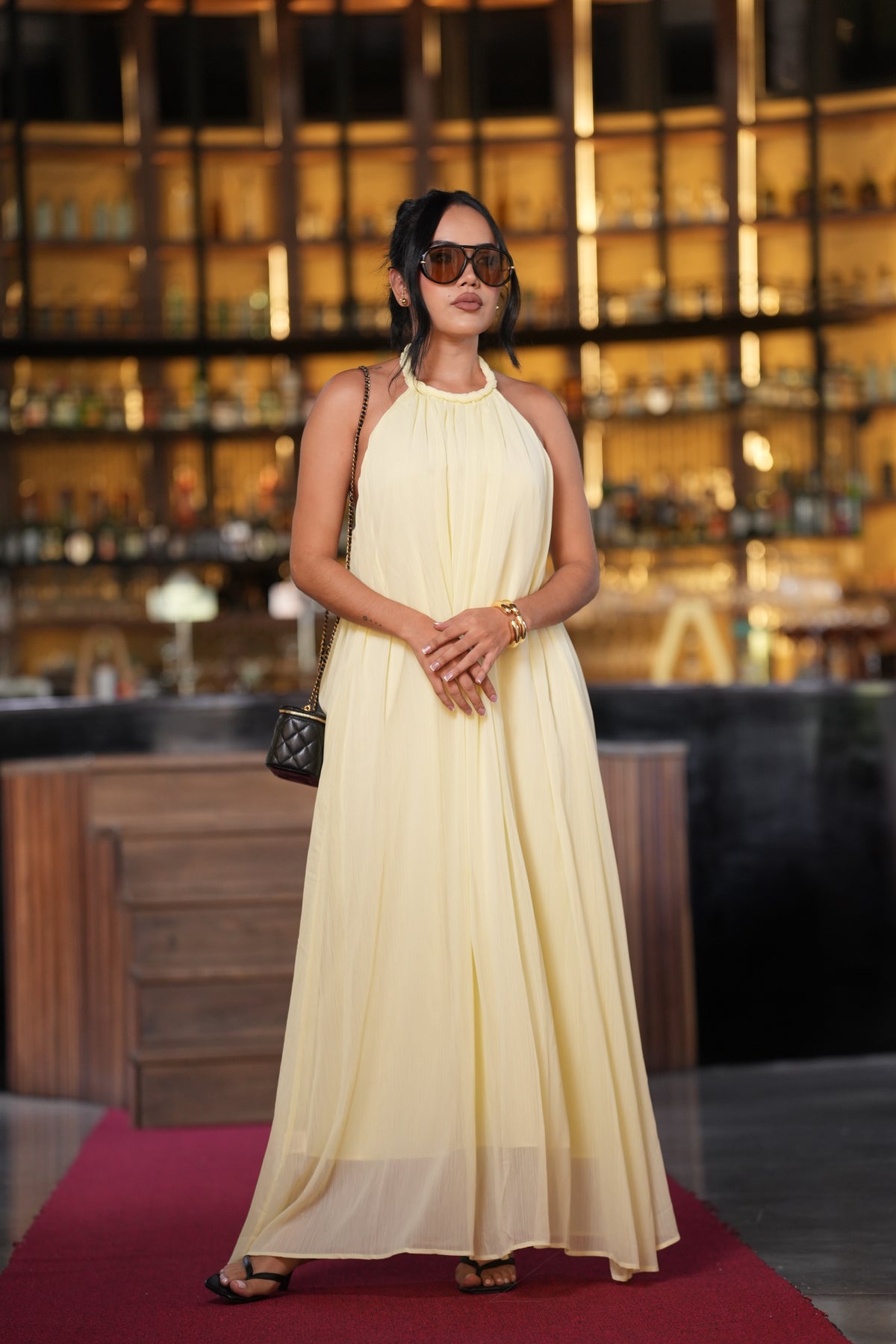 Vestido Largo Aura Amarillo
