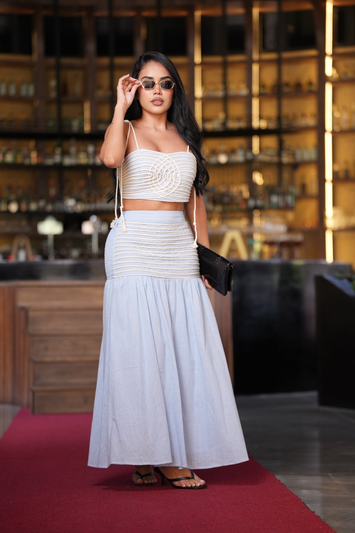 Set Celeste Tejido