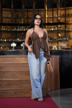 Blusa Halter Mocha