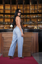 Jean Straight Fit Azul Claro