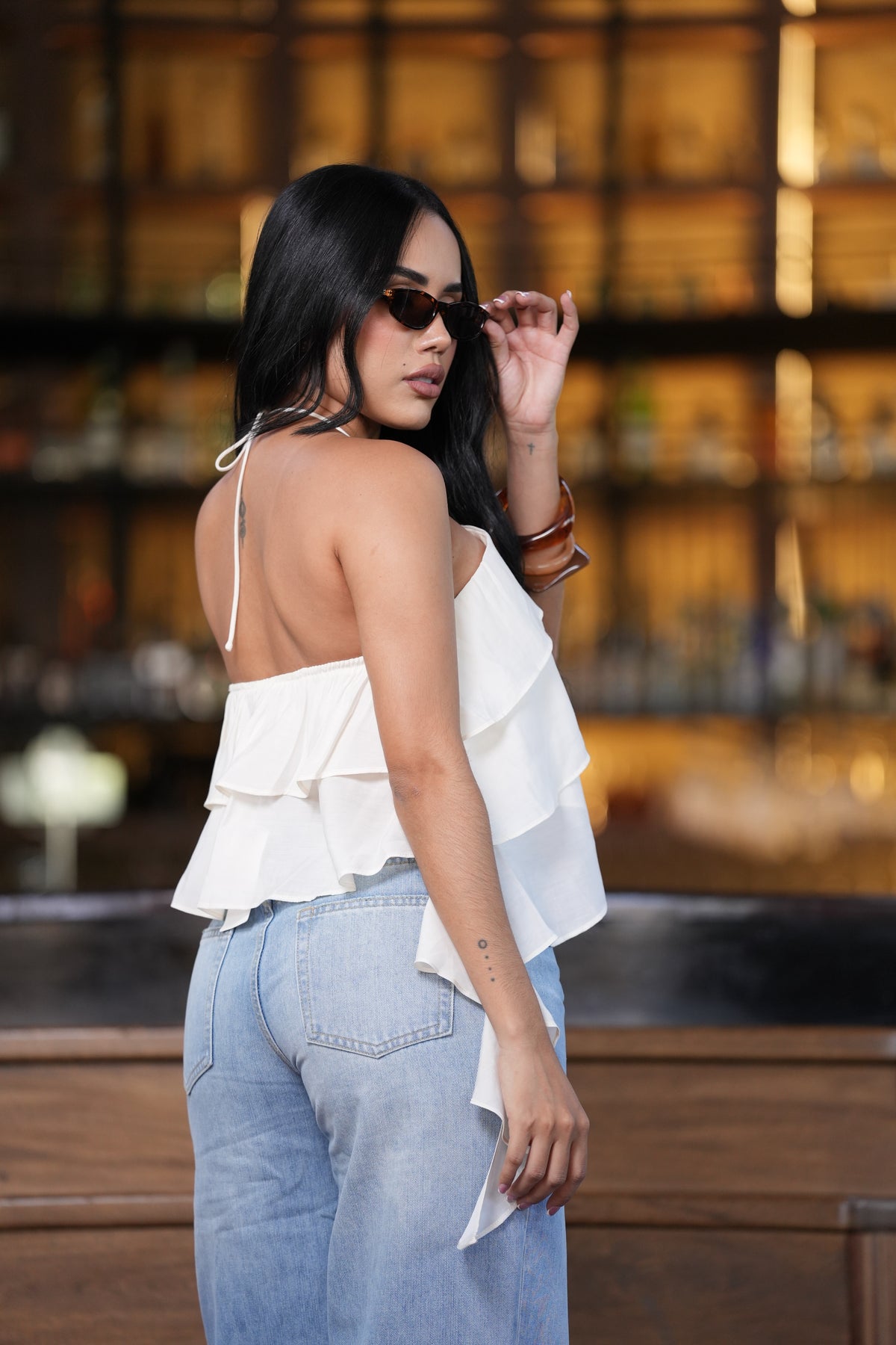 Blusa Blanca con Volantes