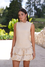 Vestido Mini Encaje Marfil