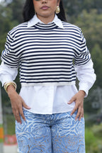 Blusa raya azul- rosada