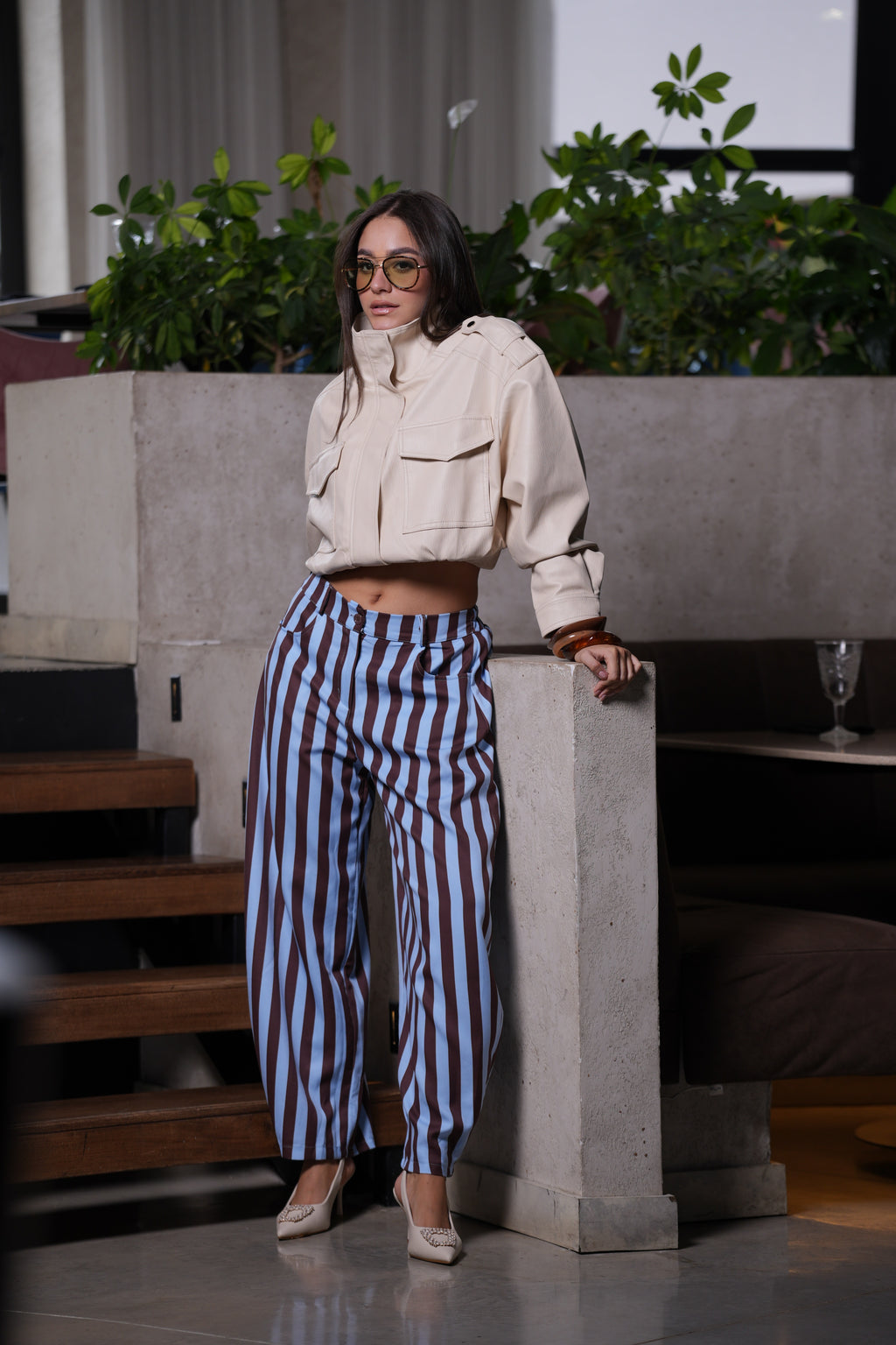 Pantalón Rayas Azul & Chocolate