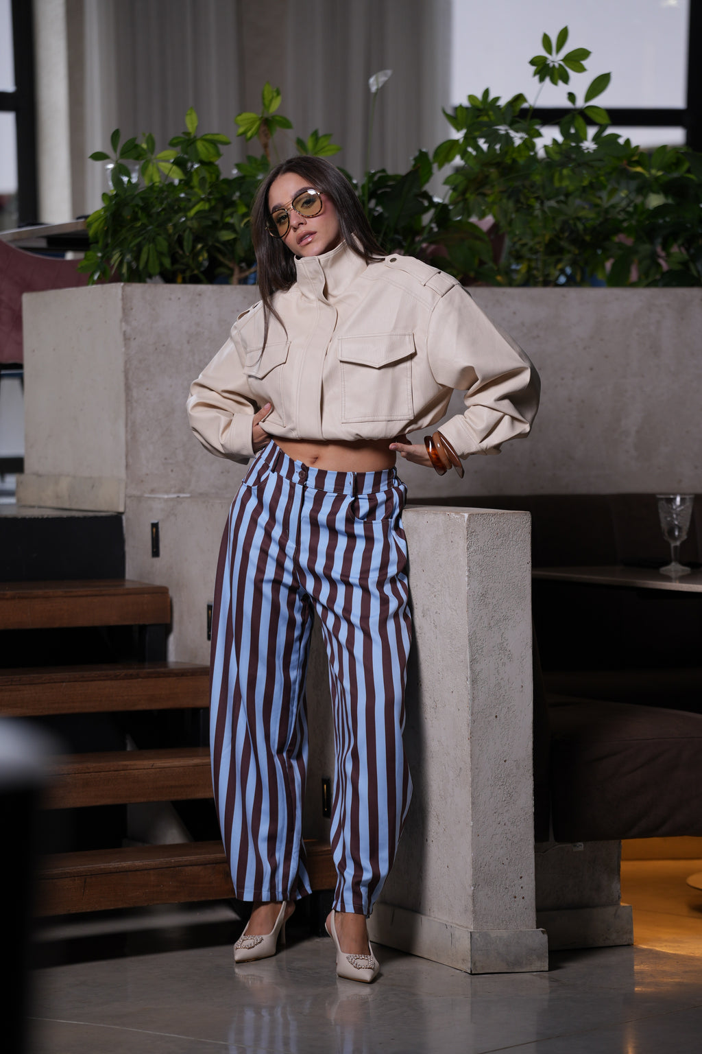 Pantalón Rayas Azul & Chocolate