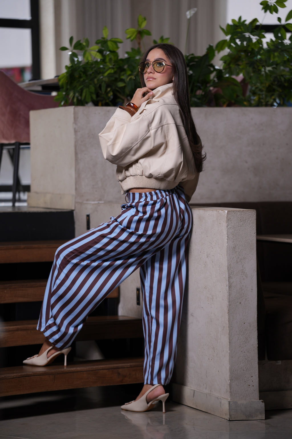 Pantalón Rayas Azul & Chocolate