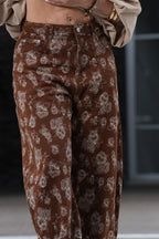 Pantalón Flores Chocolate