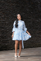 Vestido Flores Azul