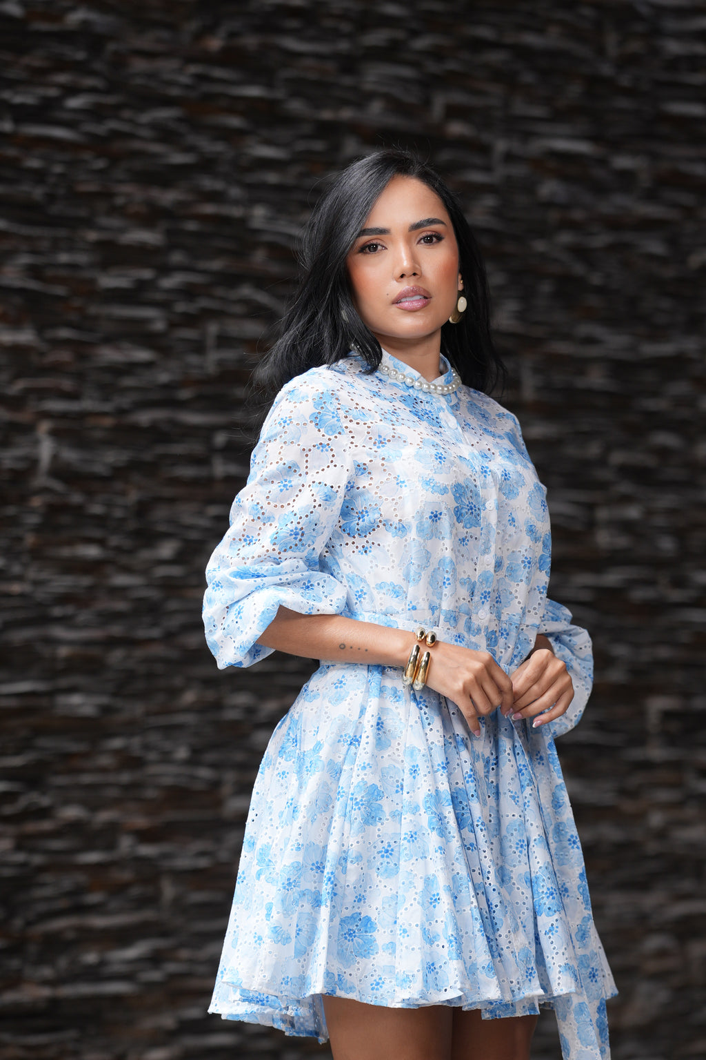 Vestido Flores Azul