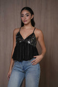 Blusa Negra Lentejuelas