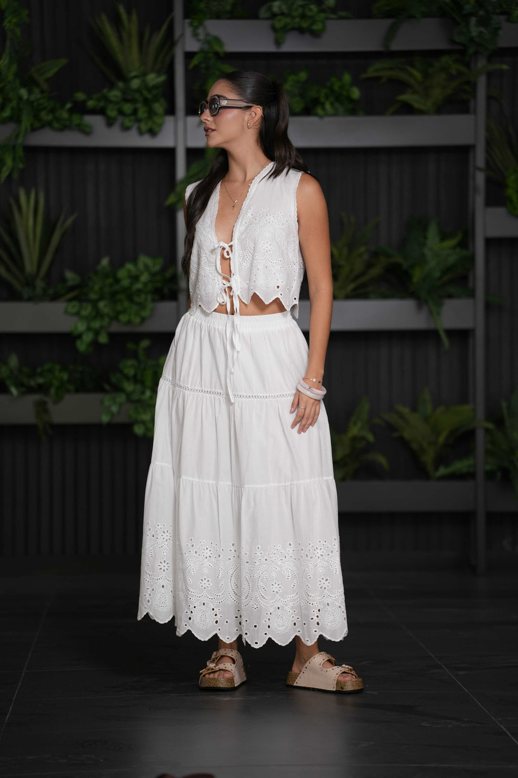 Set Falda Y Blusa Blanco