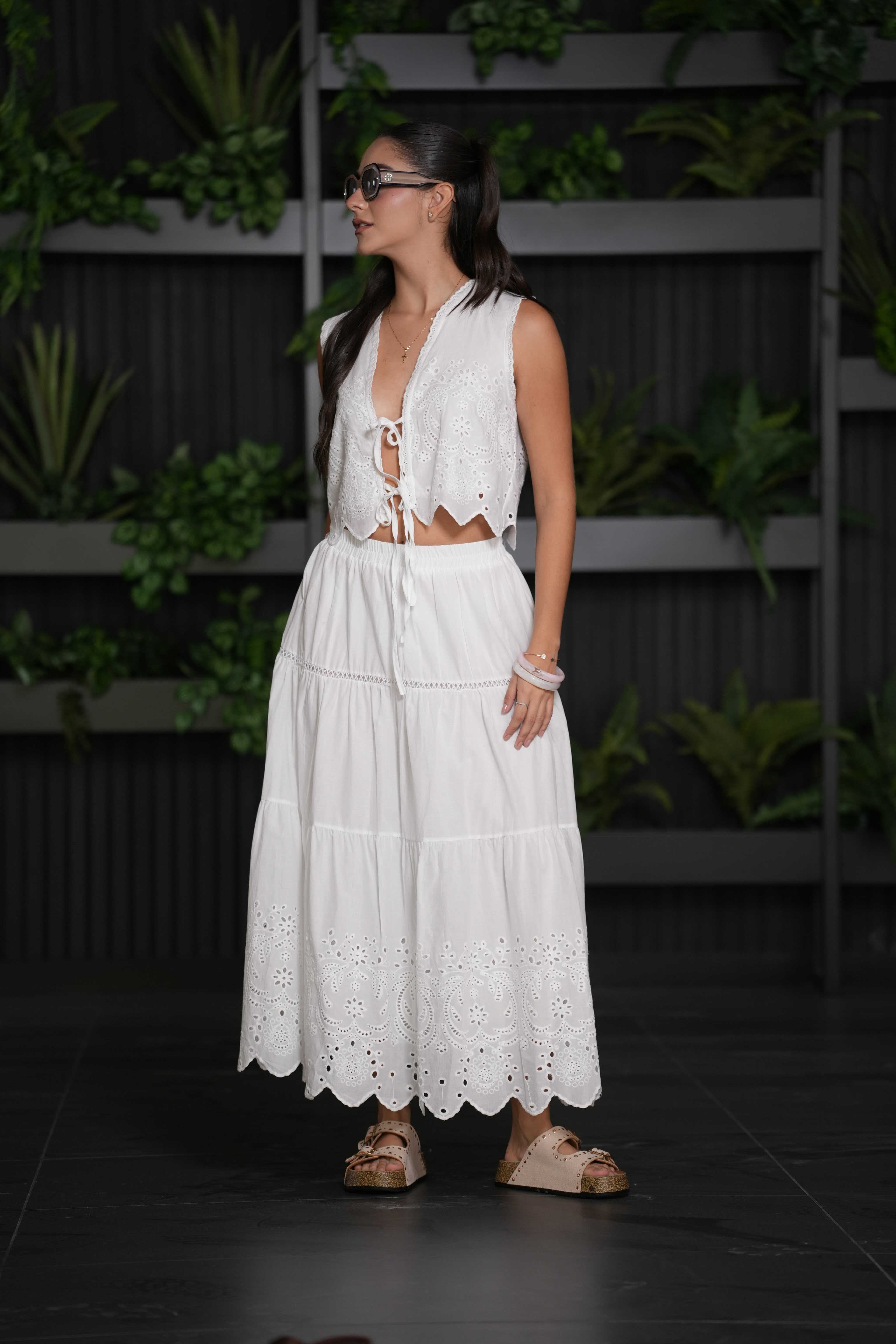 Set Falda Y Blusa Blanco