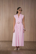 Vestido Cinturón Rosa