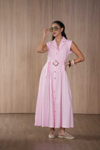 Vestido Cinturón Rosa