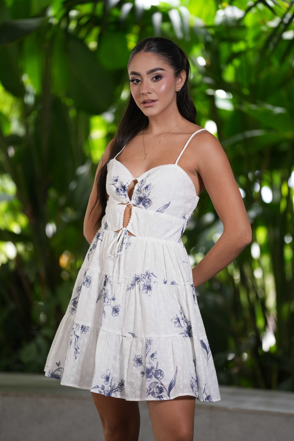 Vestido Flores Azul Estampado