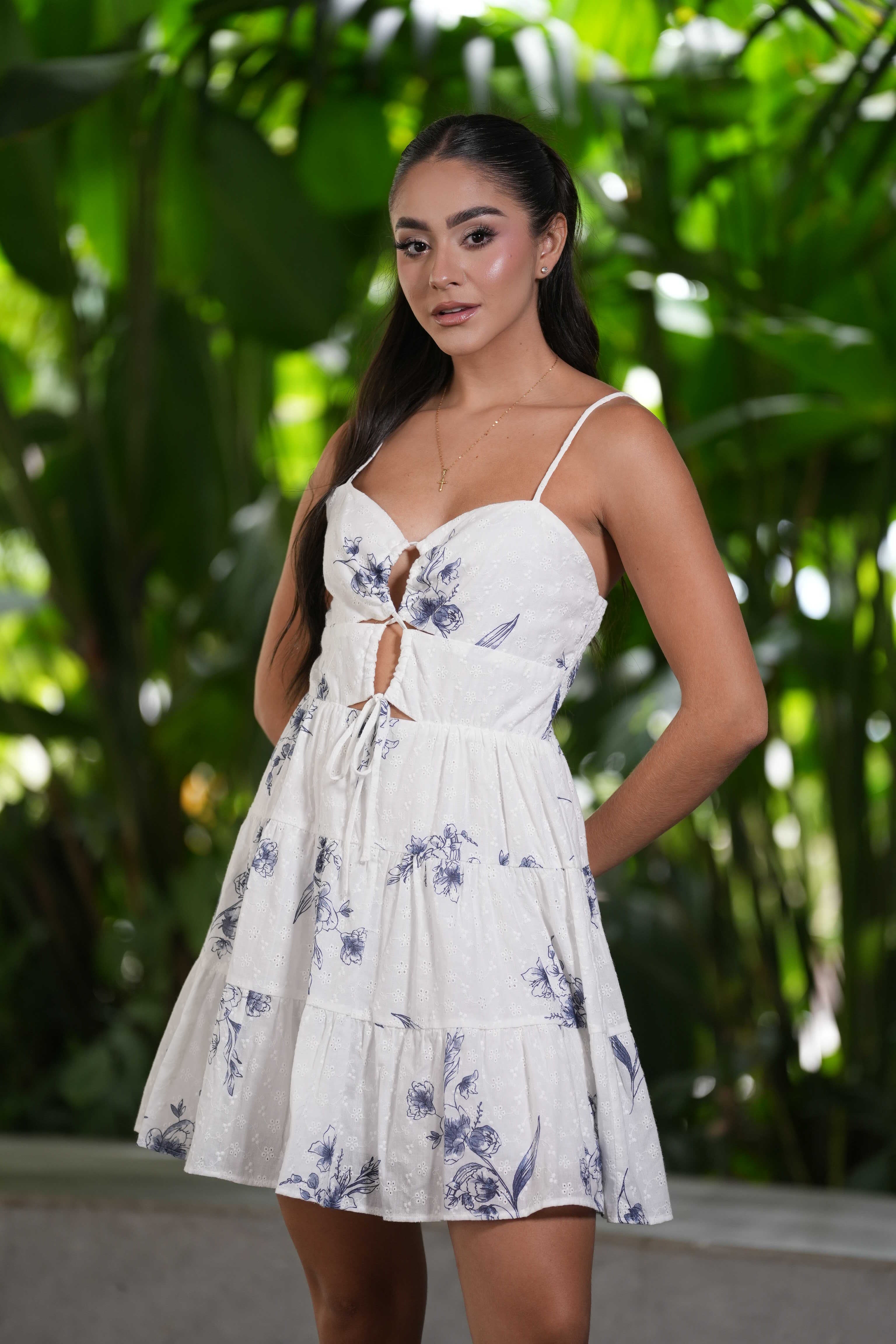 Vestido Flores Azul Estampado